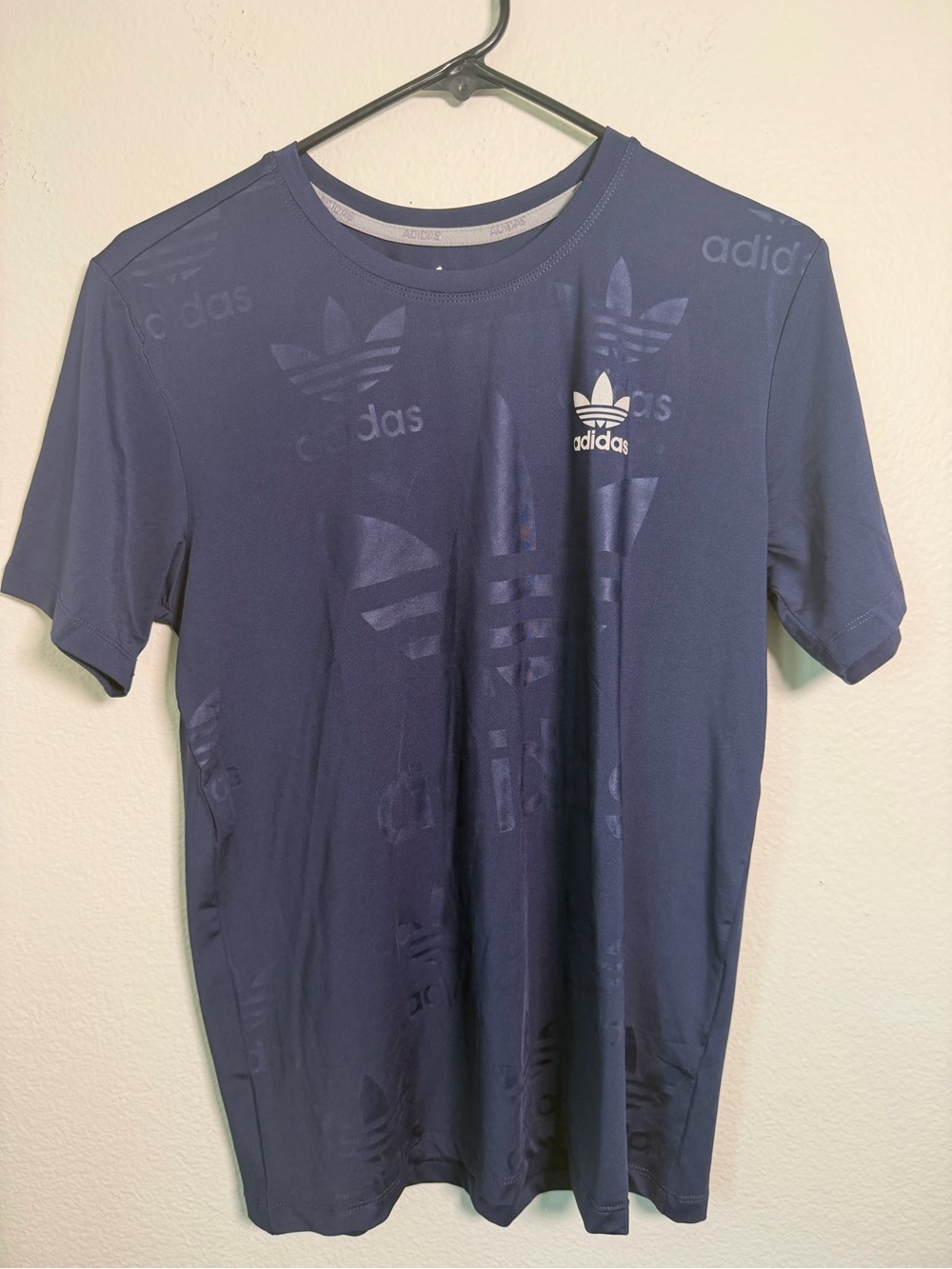 Adidas Men's Navy Trefoil Logo Tee Size Medium